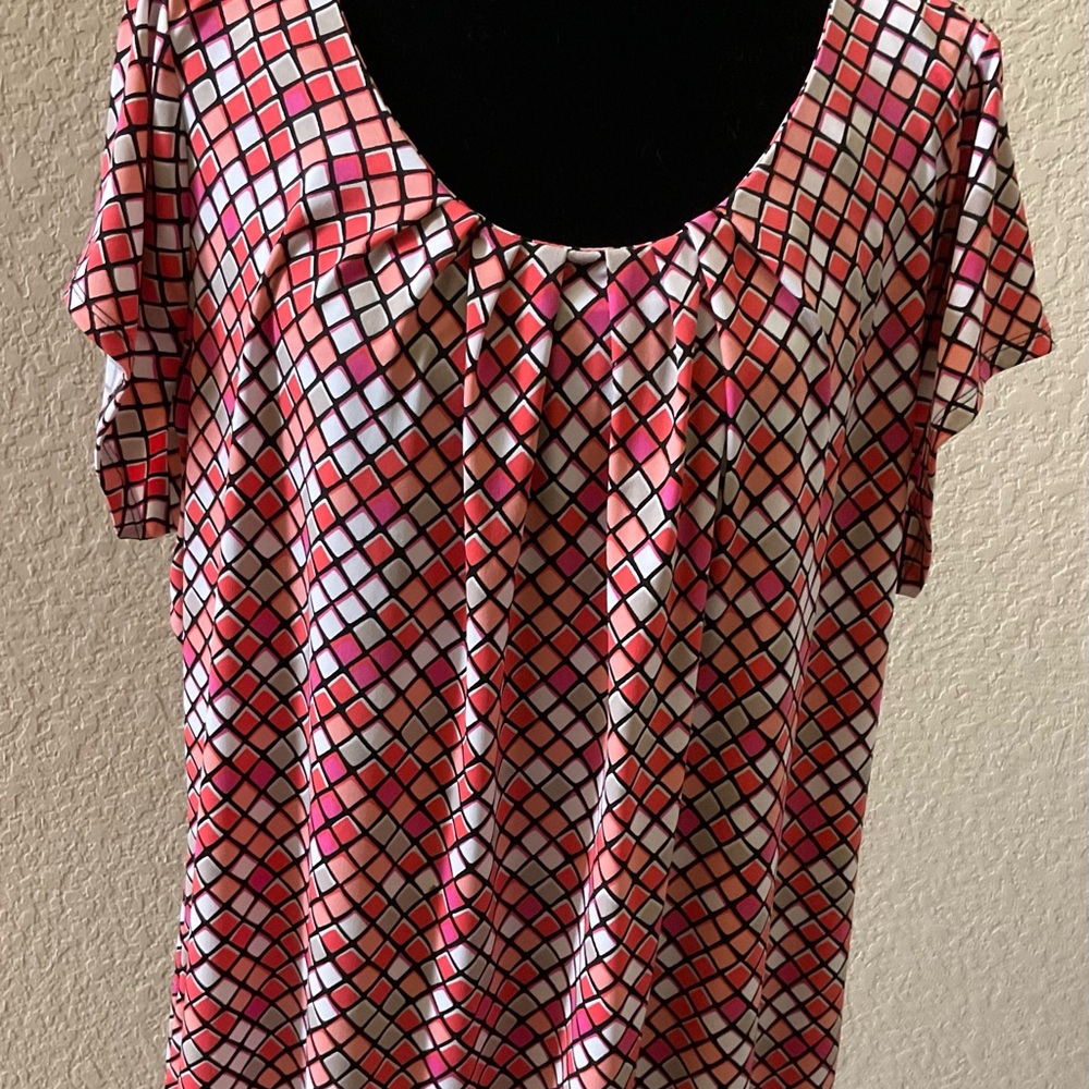 Worthington Red and White Relaxed Blouse